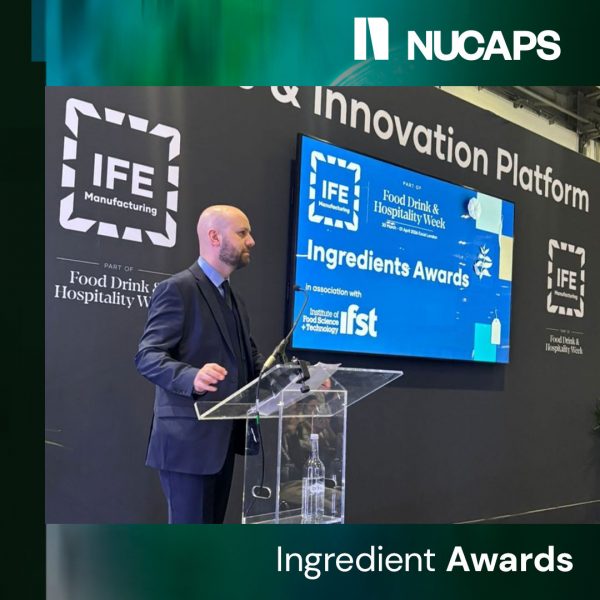 Imagen deNUCAPS premiada por su solución NuPro en los IFE Manufacturing Ingredients Awards 2026
